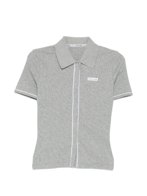 Marine Serre ribbeb jersey polo shirt Grey WSI038ACJER0011GR50