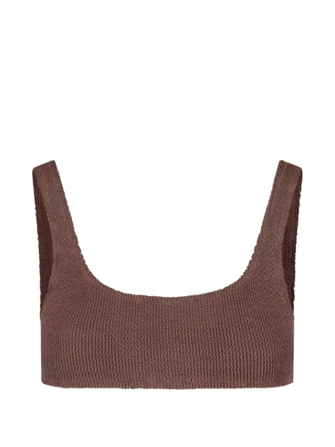 MC2 Saint Barth Naima smocked bikini top Brown NAIM002