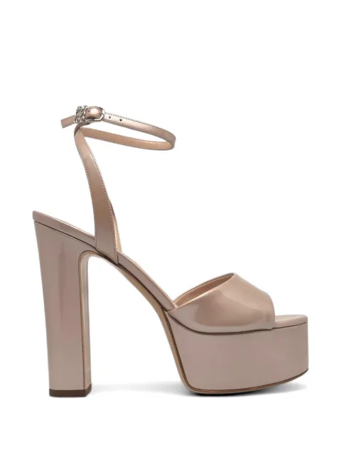 Casadei Patty patent-finish platform sandals Neutrals 1L405A1301SAMUR