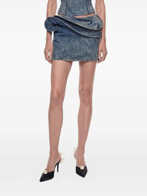 Magda Butrym rose-detail denim mini skirt Black 464526