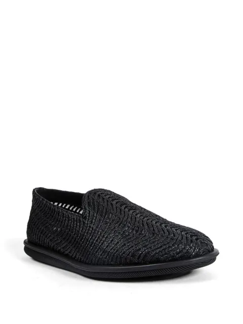 Giorgio Armani Cornely-embroidery loafers Black GM003215AF24814