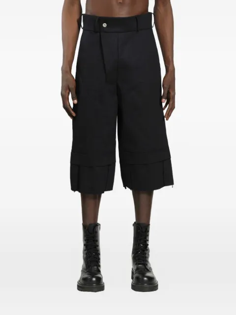 BRYAN JIMENÈZ Bunker pleated-detail shorts Black BJSS26TR004