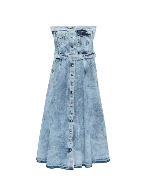 Marques'Almeida belted strapless midi dress Blue DR0571DNMB