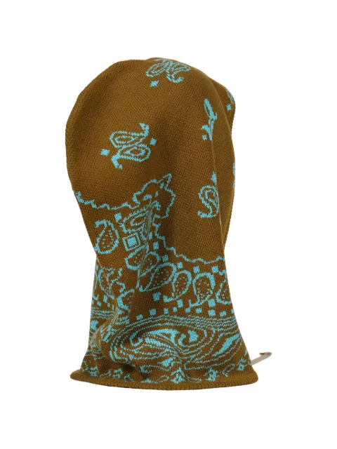 JUN/NAKAYAMA paisley-print drawstring balaclava Brown JNFW25026KHATRQ
