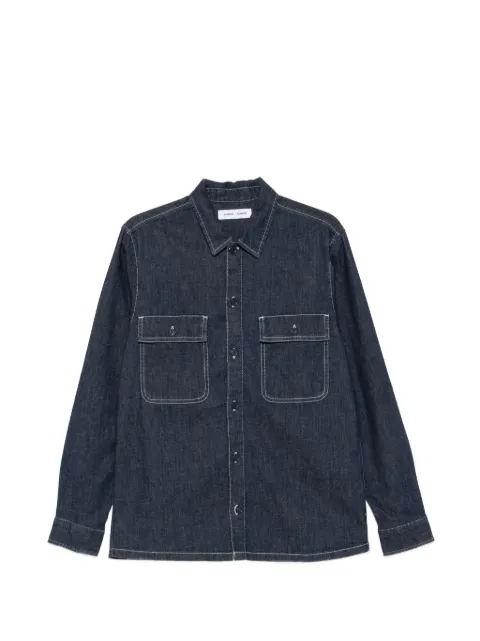 SAMSOE SAMSOE patch-pocket shirt Blue M26100033