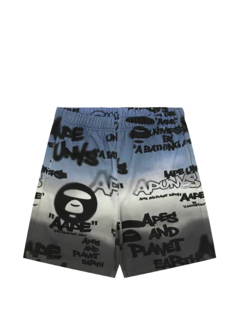 AAPE BY *A BATHING APE® Aapeunvs graffiti-print shorts Grey ASPD618XXQ