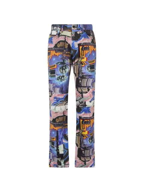 Diesel graphic-print cotton trousers Blue A02600009VB