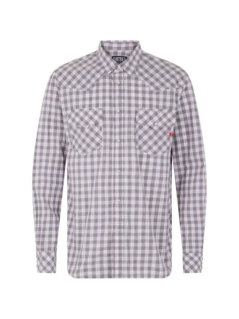 Diesel checked long-sleeve shirt Grey A040120LCAT
