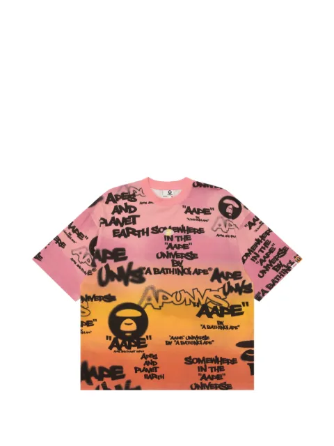 AAPE BY *A BATHING APE® graffiti-print T-shirt Pink ATE1878XXQ