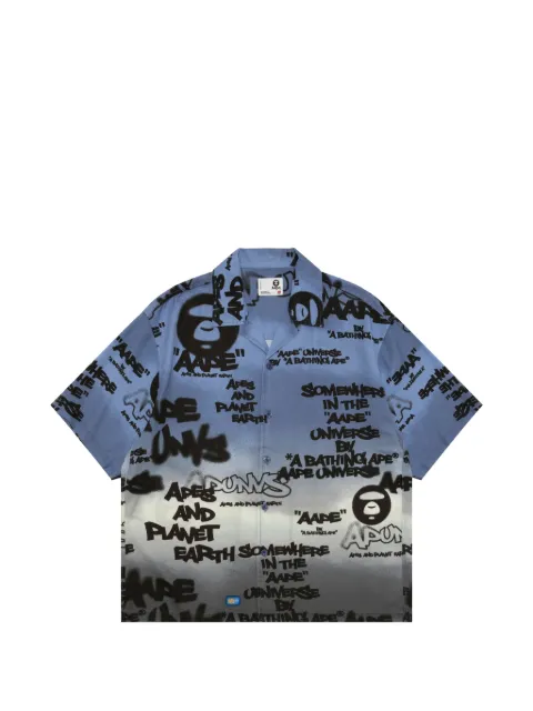 AAPE BY *A BATHING APE® Aapeunvs graffiti-print shirt Grey ASR8574XXQ