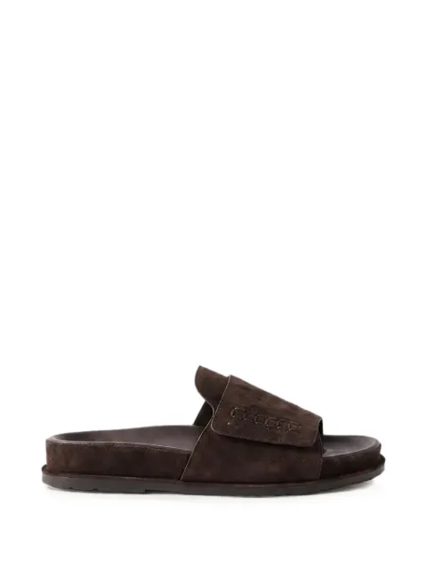 Jacquemus penny-slot whipstitch-trim sandals Brown FOM00172AC09A14