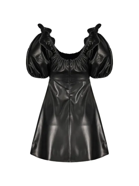 Ellery ruffled balloon-sleeve mini dress Black 9PD623BO