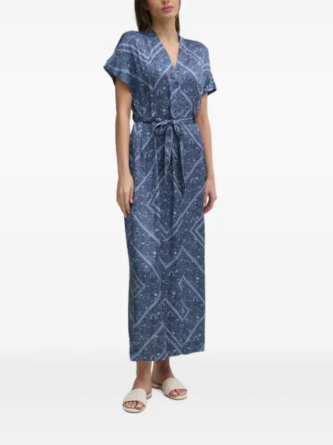 Mos Mosh Lisha Boarda floral-print belted maxi dress Blue 169070