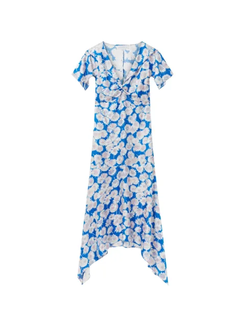 Stella McCartney Daisy print cap-sleeve midi dress Blue 6A07143IS201
