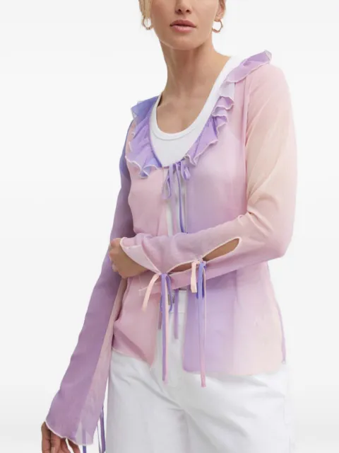 Résumé ruffled tie-fastening top Purple 20731129