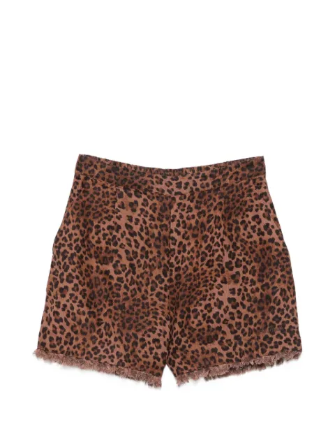 MC2 Saint Barth Amani leopard-print frayed shorts Brown AMN0001