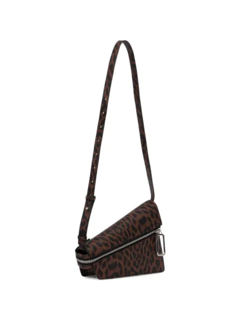 Sisley leopard-print asymmetric cross body bag Brown 6PZDWY068
