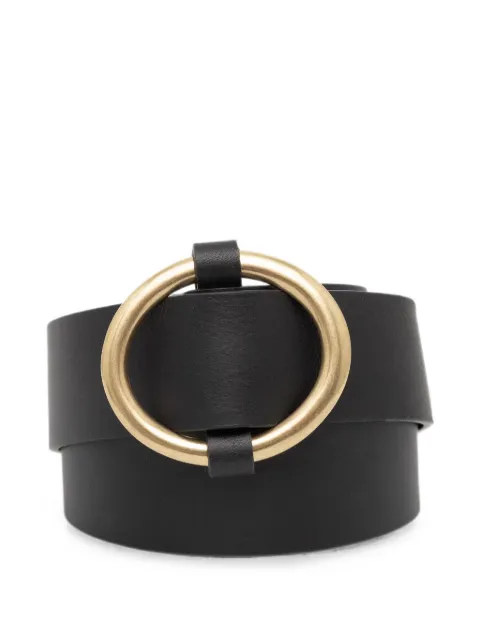 Sessùn Tisao round-buckle leather belt Black 20216000