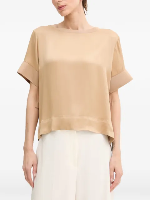 Sisley short-sleeve satin top Neutrals 52BZLQ0AN