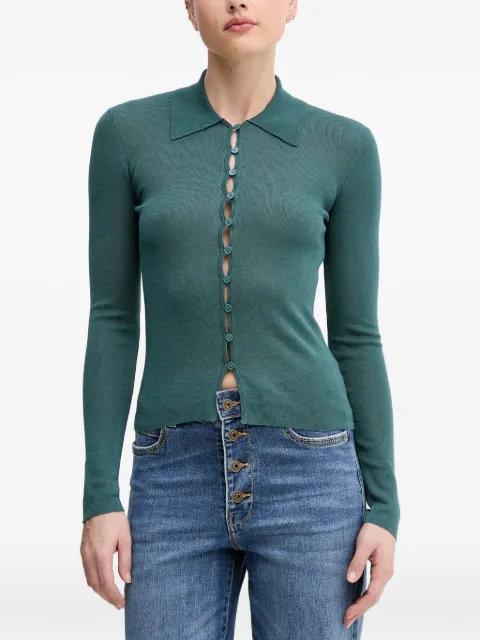 Sisley scalloped-edge button-up cardigan Green 14Z4L500U