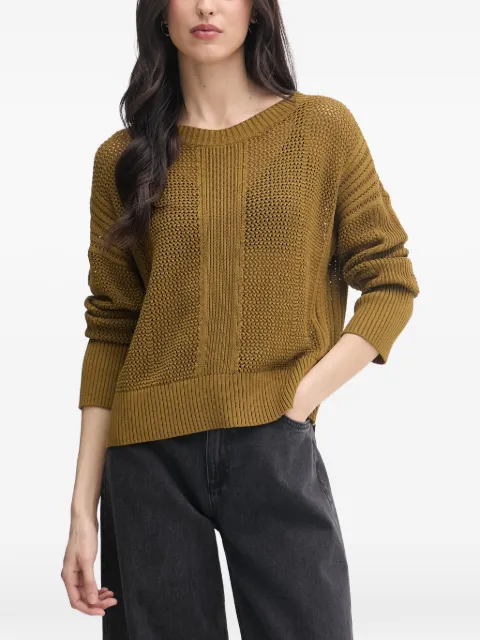 Sisley open-knit ribbed-trim sweater Brown 174WL107R