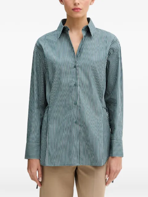 Sisley vertical-stripe tie-fastening shirt Green 58B5LQ0AI