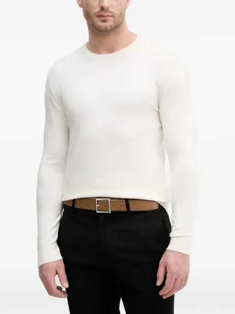 Sisley crew-neck long-sleeve sweater White 10F2S1C78