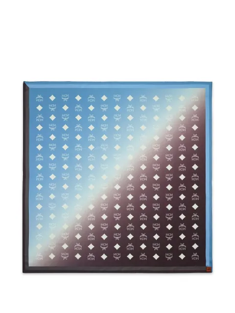 MCM monogram-print silk scarf Blue 62MEFGSMM02L8001