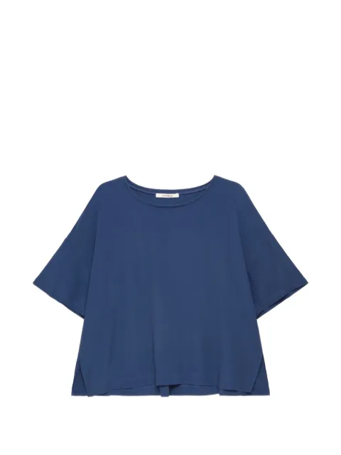 MALIPARMI flounce-back crepe T-shirt Blue JM44005067280043