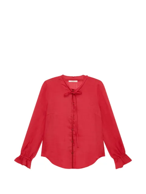 MALIPARMI tie-neck flounce-cuff shirt Red JM55834010331013