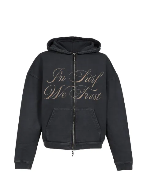 JUN/NAKAYAMA graphic-print zip-up hoodie Black JNSS2600601BLK