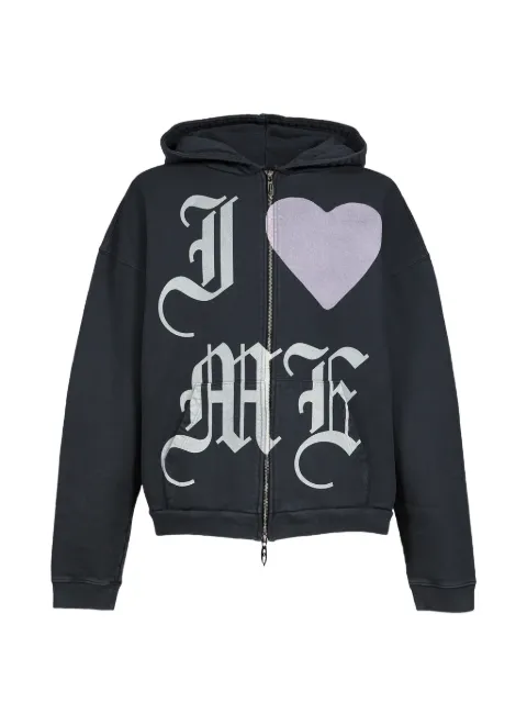 JUN/NAKAYAMA Motor graphic-print zip-up hoodie Black JNSS2600602