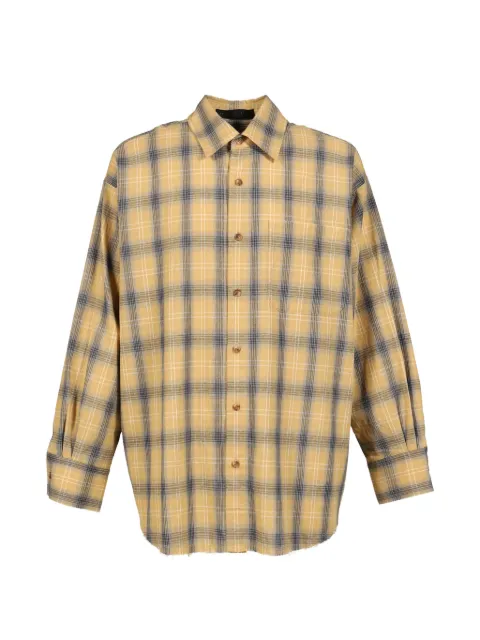 JUN/NAKAYAMA check-pattern raw-edge shirt Yellow JNSS26009YEL