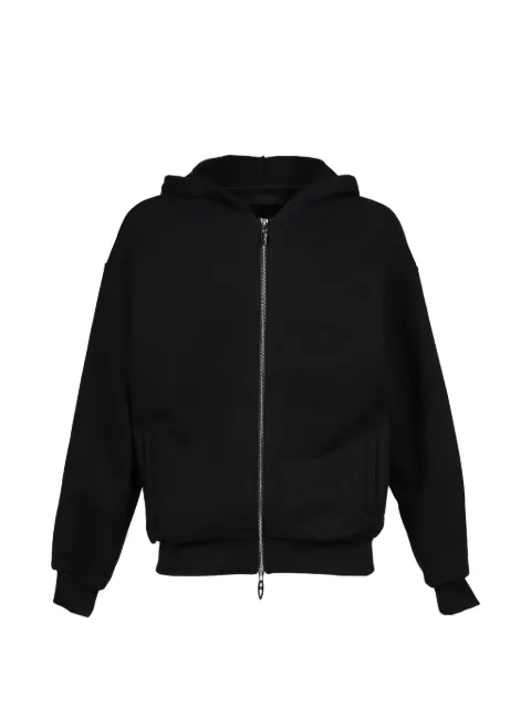 JUN/NAKAYAMA logo-embroidered zip-up hoodie Black JNSS26003BLK