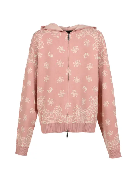 JUN/NAKAYAMA paisley-jacquard hoodie Pink JNSS26001