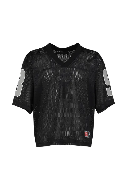 JUN/NAKAYAMA logo-print mesh T-shirt Black JNSS26010