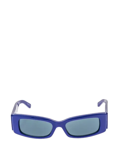Balenciaga logo-print rectangle-frame sunglasses Blue 889652443973