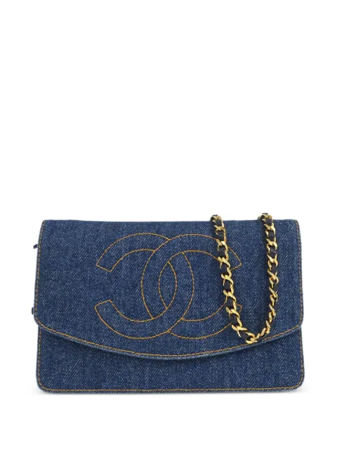 CHANEL Pre-Owned 1996-1997 Timeless CC-motif mini bag Blue 126608