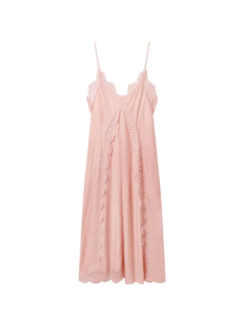 Stella McCartney lace-trimmed midi dress Pink 6A06983IU223