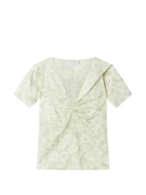 Stella McCartney Daisy print cap-sleeve top Green 6T02993IS100