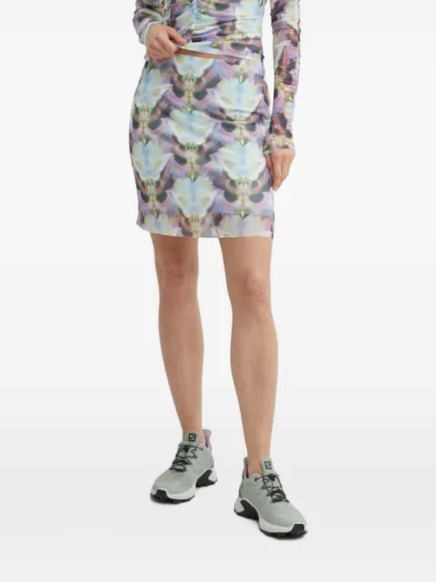 Résumé butterfly-print mesh mini skirt Blue 20421119