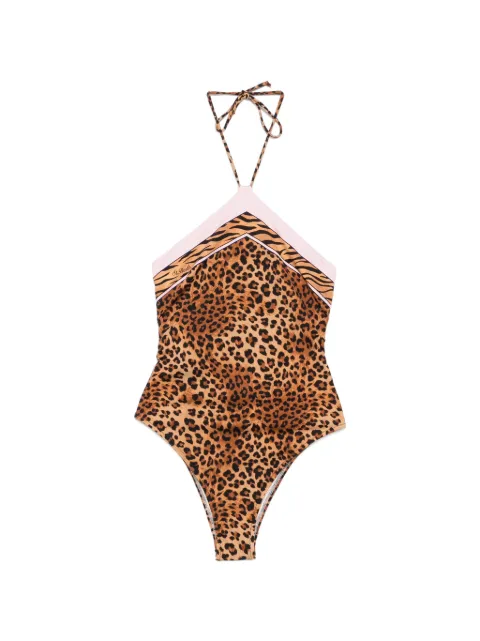 MC2 Saint Barth Meryem leopard-print halterneck swimsuit Brown MRYE001