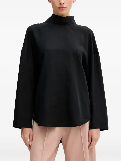 Sisley bow-detail high-neck top Black 51MRLQ0AH