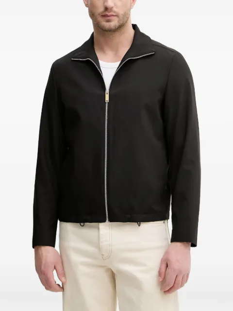 Sisley zip-up logo-patch jacket Black 29B3SN04F