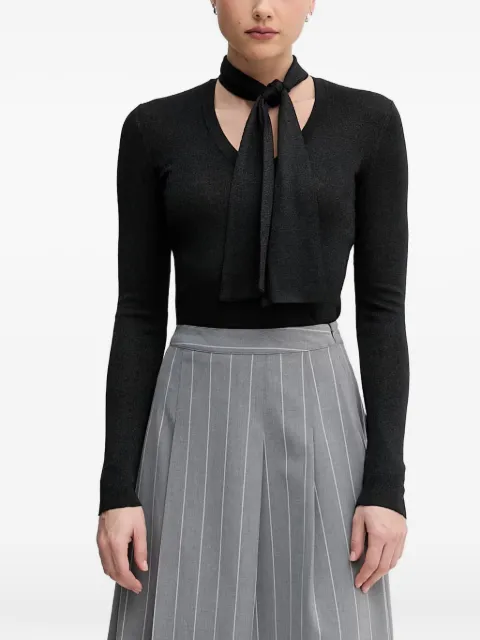 Sisley tie-neck T-shirt Black 14Z4L401I
