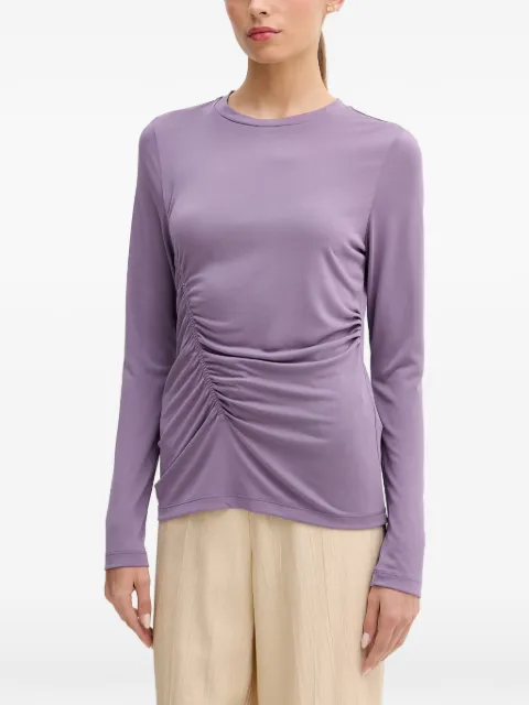 Sisley ruched long-sleeve T-shirt Purple 3YFAL108Q