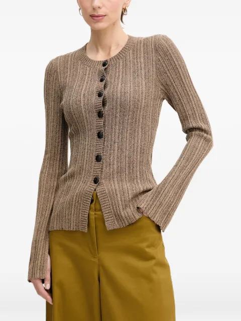 Sisley ribbed slit-cuff cardigan Green 1YTSL5014