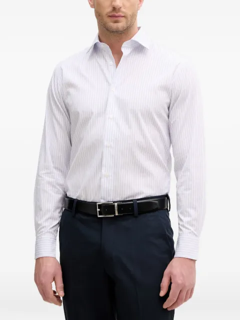 Sisley vertical-stripe long-sleeve shirt White 51C3SQ05D