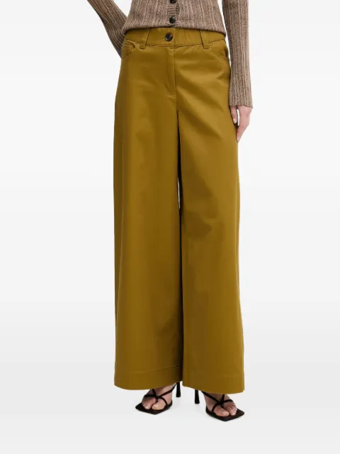 Sisley wide-leg elasticated trousers Brown 4LRBLE057