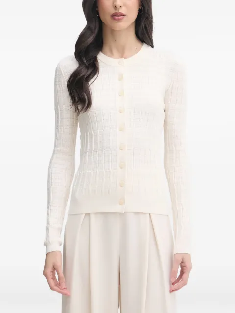 Sisley textured-knit button-up cardigan Neutrals 16R2L5017